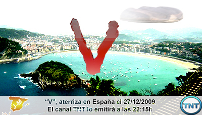 Cartel de promoci&oacute;n. "V" aterriza en Espa&ntilde;a